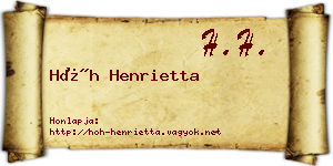 Hőh Henrietta névjegykártya